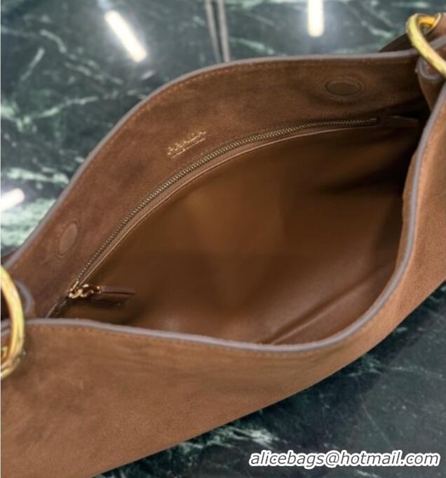 Famous Brand Prada Etude large suede shoulder bag 3008 Cocoa Brown 2026