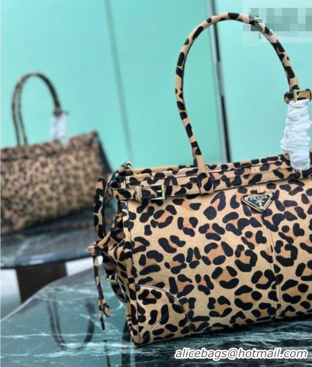 Top Grade Prada Bonnie large Leopard Print handbag 1BA433 2025
