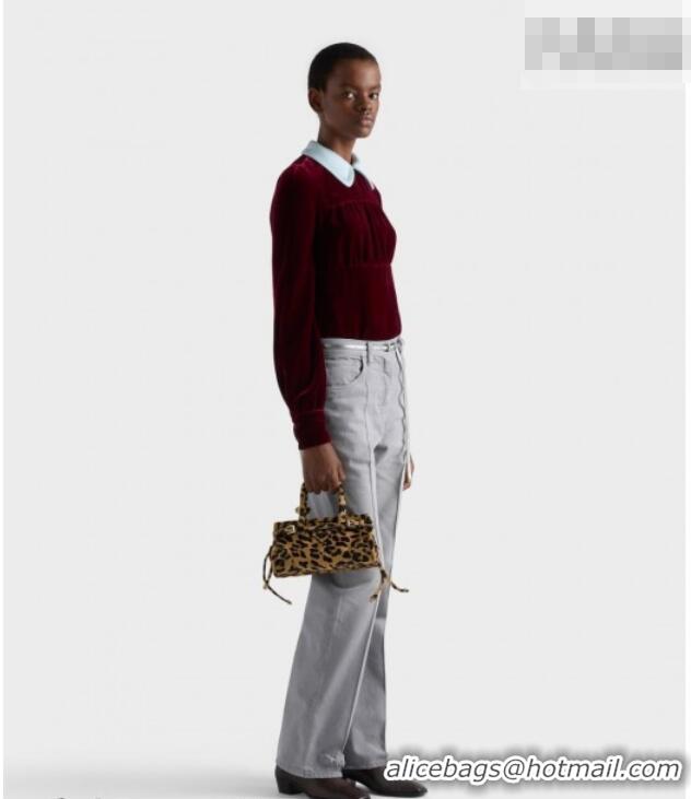 Fashion Discount Prada Bonnie mini Leopard Print handbag 1BA486 2025