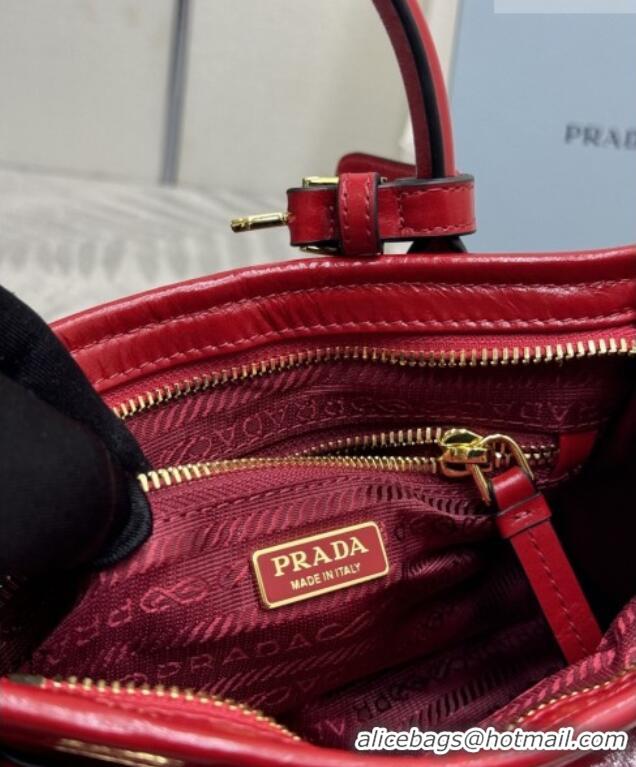 Unique Discount Prada Bonnie mini leather handbag 1BA486 Red 2025