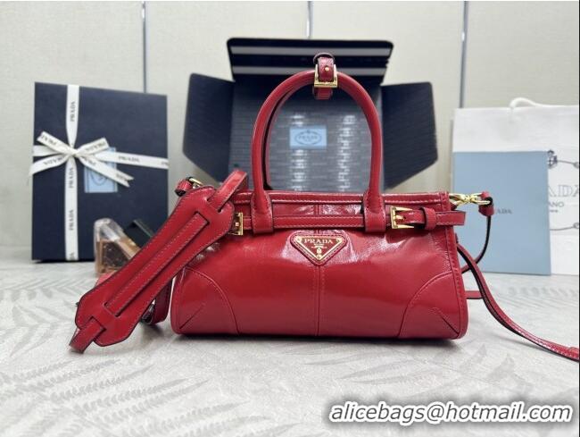 Unique Discount Prada Bonnie mini leather handbag 1BA486 Red 2025