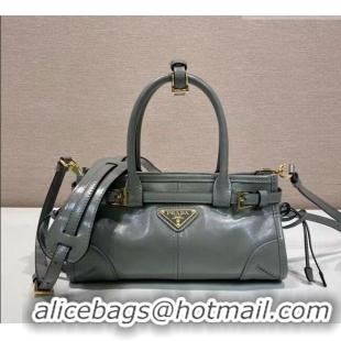 Well Crafted Prada Bonnie mini leather handbag 1BA486 Grey 2025