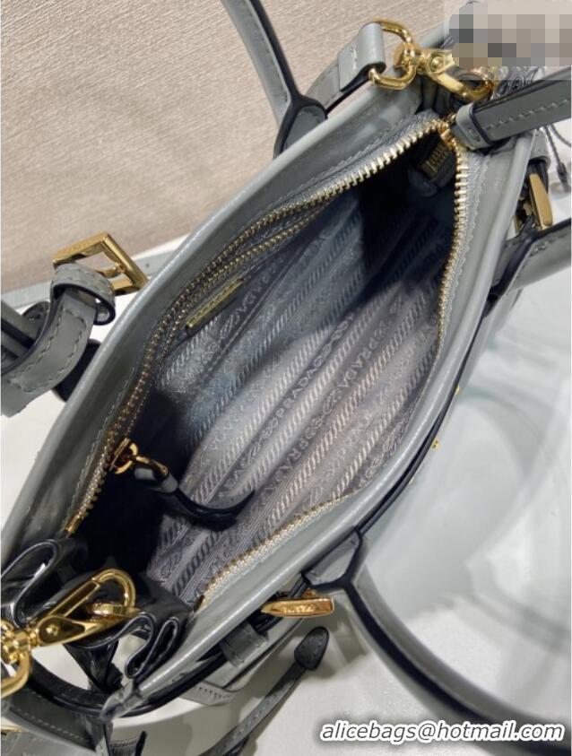 Well Crafted Prada Bonnie mini leather handbag 1BA486 Grey 2025