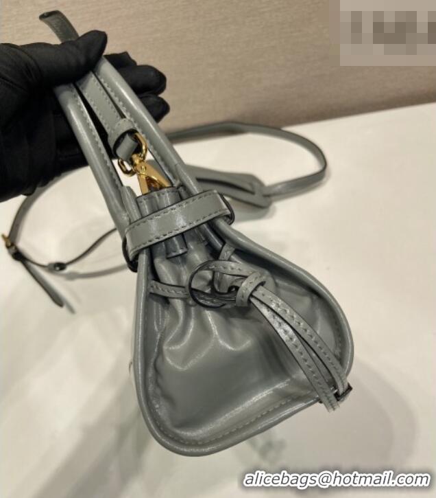 Well Crafted Prada Bonnie mini leather handbag 1BA486 Grey 2025
