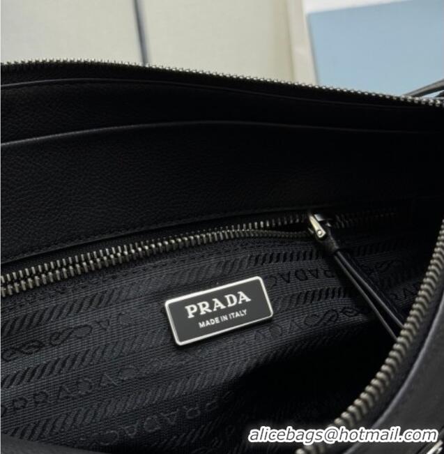 Top Grade Prada Bonnie medium antiqued leather tote bag 1BG628 Black 2026