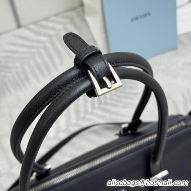 Top Grade Prada Bonnie medium antiqued leather tote bag 1BG628 Black 2026