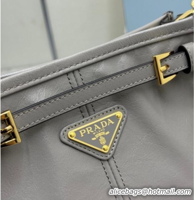 Good Looking Prada Bonnie leather mini shoulder bag 1BH229 Light Grey 2026