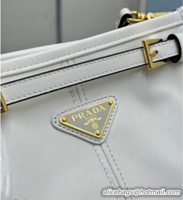 Cheapest Prada Bonnie leather mini shoulder bag 1BH229 White 2026