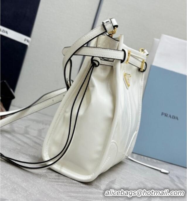 Cheapest Prada Bonnie leather mini shoulder bag 1BH229 White 2026