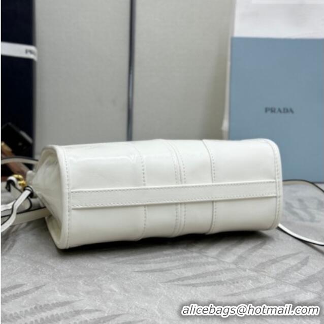 Cheapest Prada Bonnie leather mini shoulder bag 1BH229 White 2026