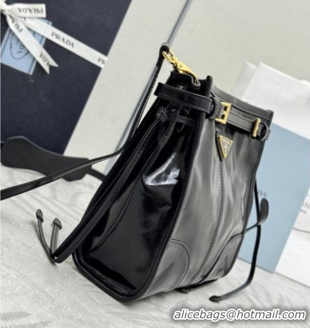 Best Grade Prada Bonnie leather mini shoulder bag 1BH229 Black 2026