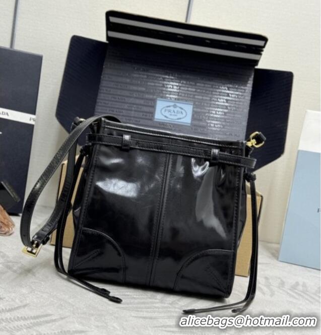 Best Grade Prada Bonnie leather mini shoulder bag 1BH229 Black 2026