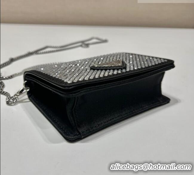 Best Product Prada Card Holder with Shoulder Strap and Crystals 1MR024 Clear 2026