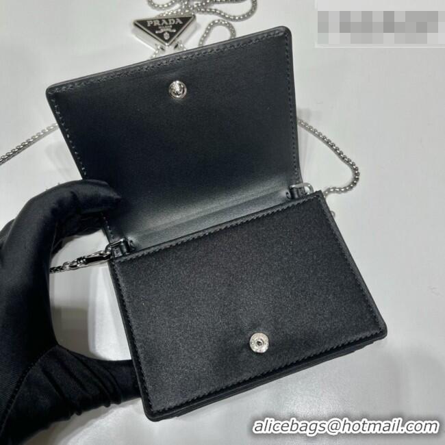 Best Product Prada Card Holder with Shoulder Strap and Crystals 1MR024 Clear 2026