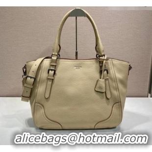 Top Quality Prada Large leather tote bag 1BG602 Light Beige 2026