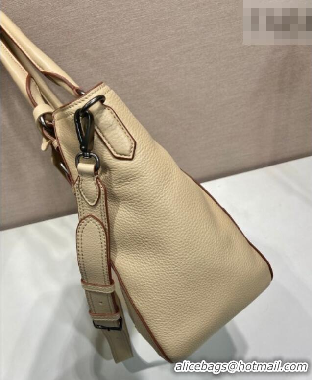 Top Quality Prada Large leather tote bag 1BG602 Light Beige 2026