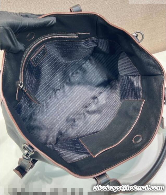 Modern Classic Prada Large leather tote bag 1BG602 Black 2026