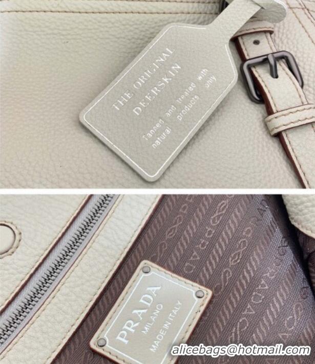 Best Price Prada Large leather tote bag 1BG602 White 2026