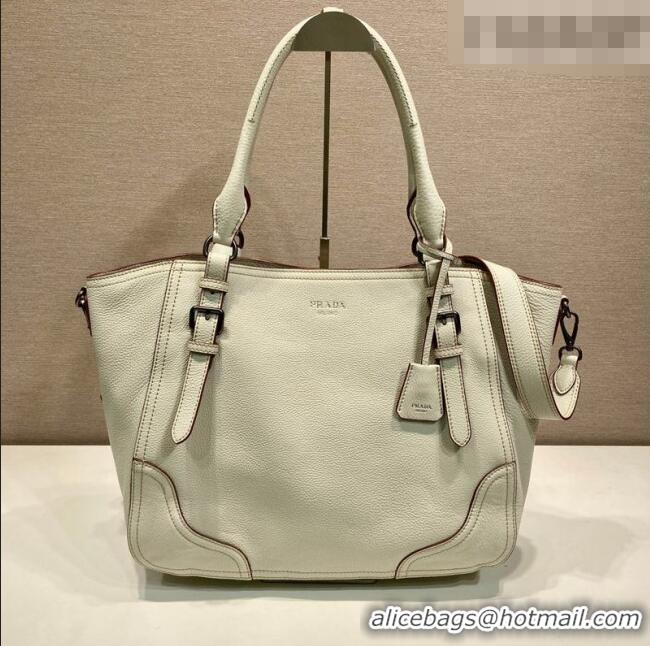Best Price Prada Large leather tote bag 1BG602 White 2026