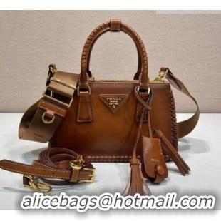 Most Popular Prada Galleria mini leather bag with Stitching Details 1BA906 Brown 2026