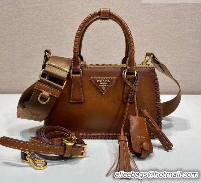 Most Popular Prada Galleria mini leather bag with Stitching Details 1BA906 Brown 2026