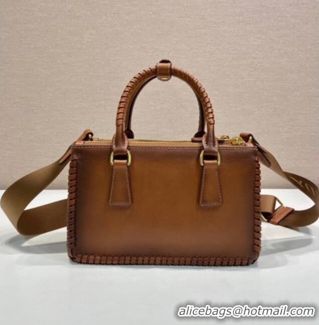 Most Popular Prada Galleria mini leather bag with Stitching Details 1BA906 Brown 2026