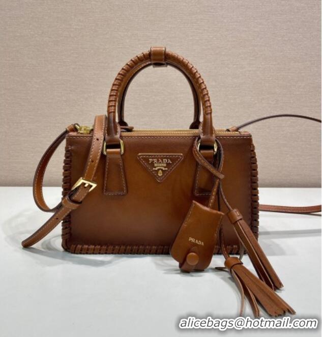 Most Popular Prada Galleria mini leather bag with Stitching Details 1BA906 Brown 2026