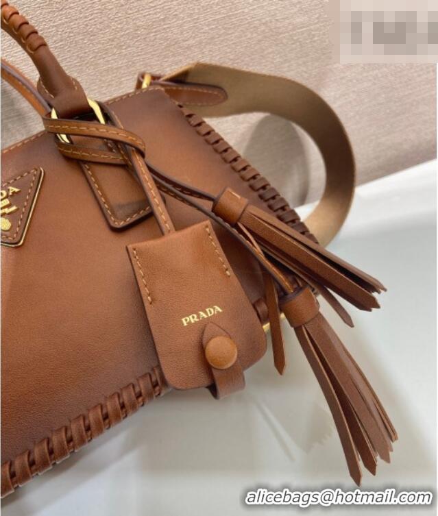 Most Popular Prada Galleria mini leather bag with Stitching Details 1BA906 Brown 2026