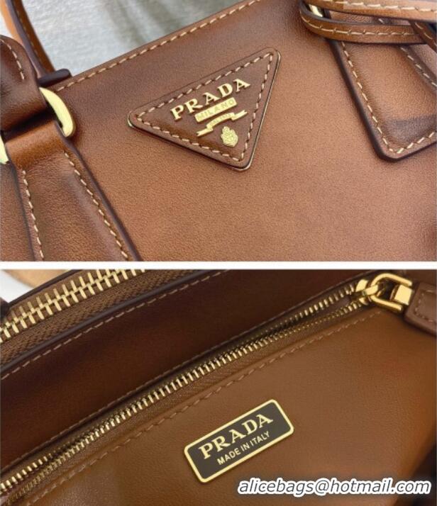 Most Popular Prada Galleria mini leather bag with Stitching Details 1BA906 Brown 2026