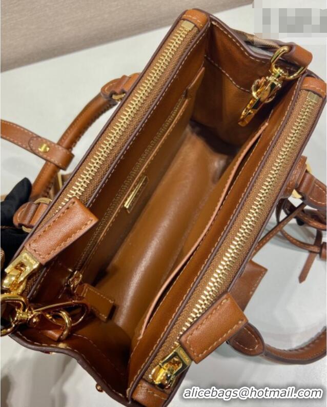 Most Popular Prada Galleria mini leather bag with Stitching Details 1BA906 Brown 2026