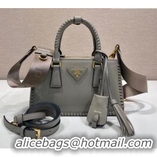 Grade Quality Prada Galleria mini leather bag with Stitching Details 1BA906 Grey 2026