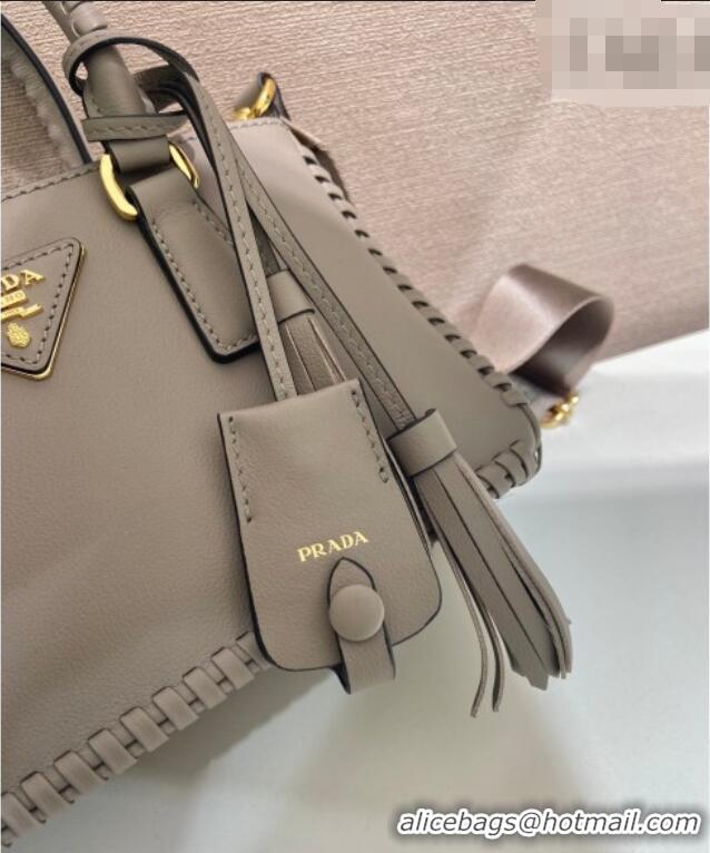 Grade Quality Prada Galleria mini leather bag with Stitching Details 1BA906 Grey 2026