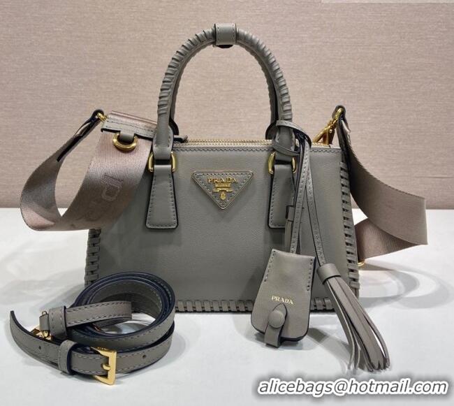 Grade Quality Prada Galleria mini leather bag with Stitching Details 1BA906 Grey 2026