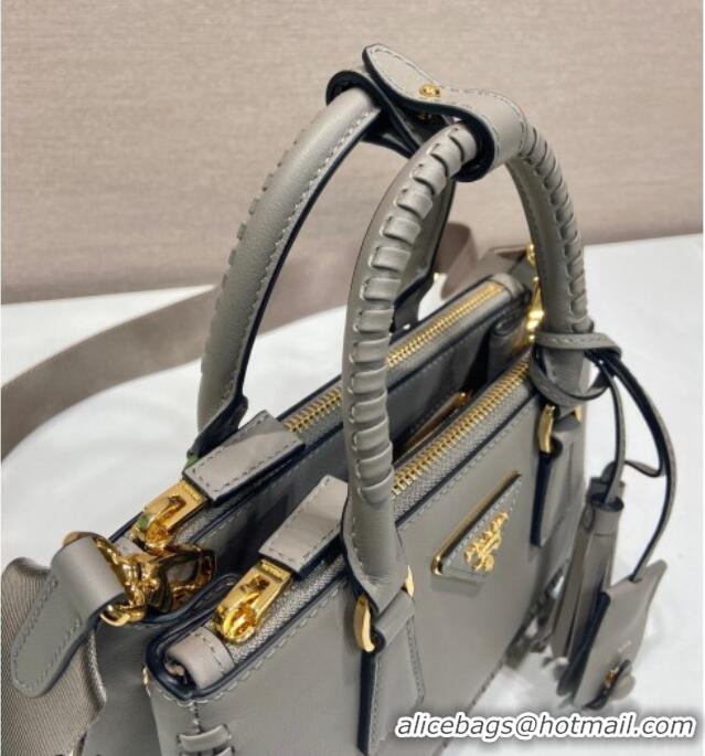 Grade Quality Prada Galleria mini leather bag with Stitching Details 1BA906 Grey 2026