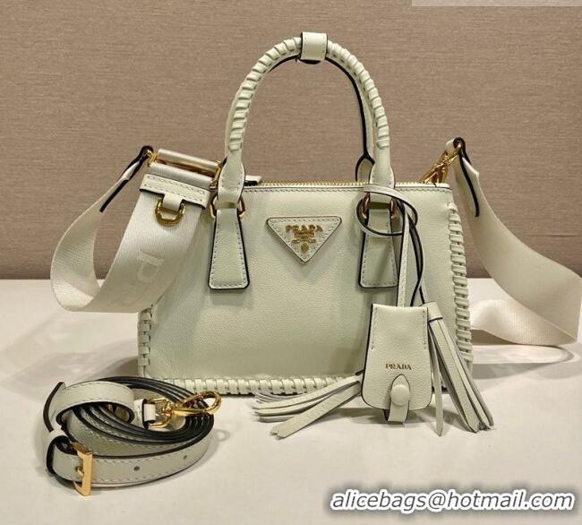 Super Quality Prada Galleria mini leather bag with Stitching Details 1BA906 White 2026