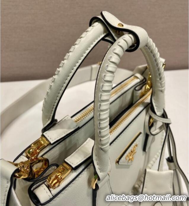 Super Quality Prada Galleria mini leather bag with Stitching Details 1BA906 White 2026