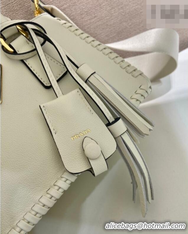 Super Quality Prada Galleria mini leather bag with Stitching Details 1BA906 White 2026