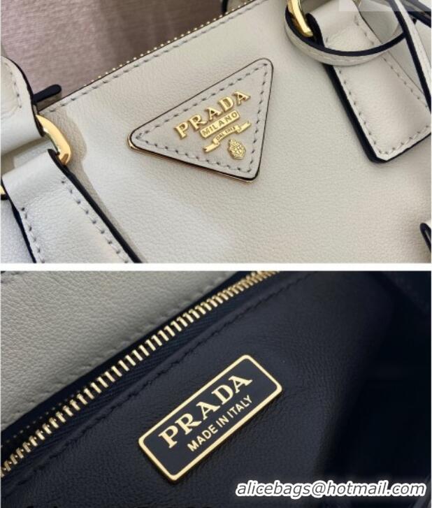 Super Quality Prada Galleria mini leather bag with Stitching Details 1BA906 White 2026