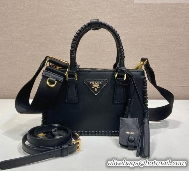 Super Quality Prada Galleria mini leather bag with Stitching Details 1BA906 Black 2026