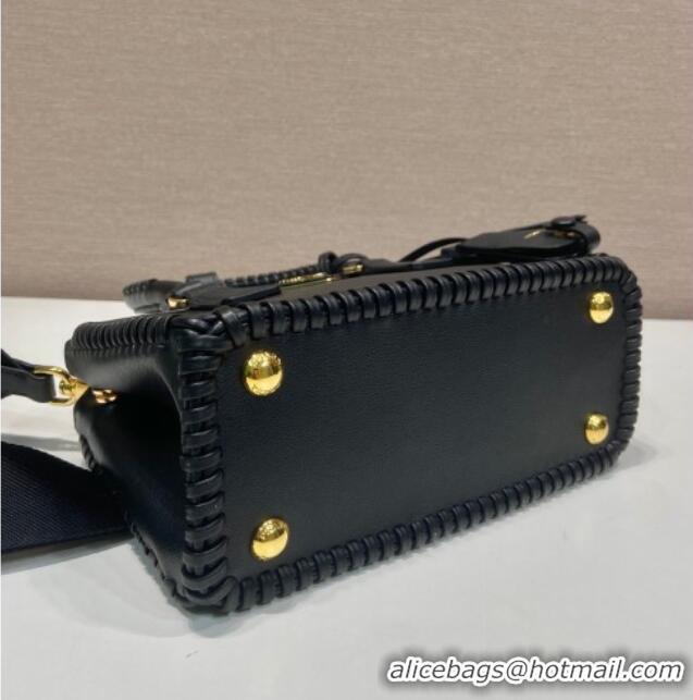 Super Quality Prada Galleria mini leather bag with Stitching Details 1BA906 Black 2026