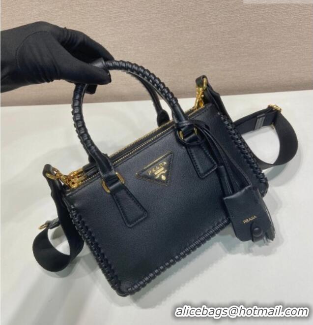 Super Quality Prada Galleria mini leather bag with Stitching Details 1BA906 Black 2026
