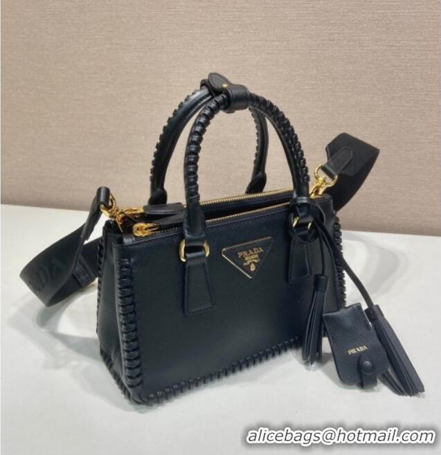 Super Quality Prada Galleria mini leather bag with Stitching Details 1BA906 Black 2026