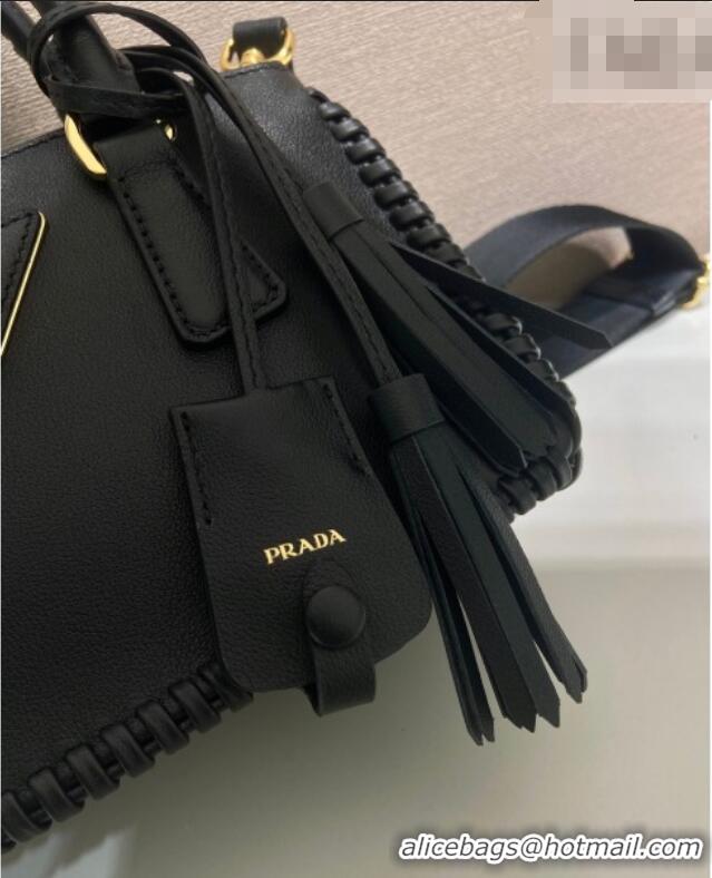 Super Quality Prada Galleria mini leather bag with Stitching Details 1BA906 Black 2026