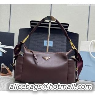 New Fashion Prada Explore large nappa leather shoulder bag 1BC264 Burgundy 2025