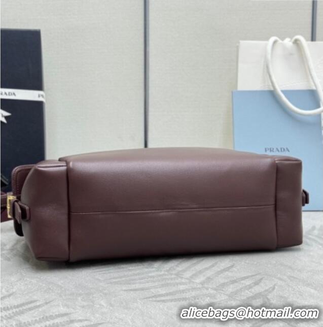 New Fashion Prada Explore large nappa leather shoulder bag 1BC264 Burgundy 2025