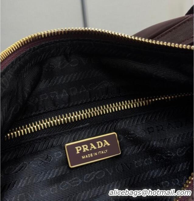 New Fashion Prada Explore large nappa leather shoulder bag 1BC264 Burgundy 2025