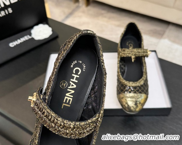 Top Grade Chanel Mesh & Sequins Mary Janes Pumps CH122302 Black 2026