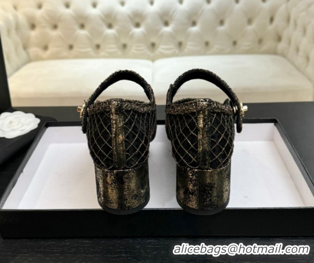 Top Grade Chanel Mesh & Sequins Mary Janes Pumps CH122302 Black 2026