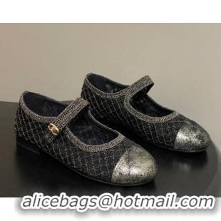 Unique Style Chanel Mesh & Sequins Mary Janes Flat CH122302 Black 2026