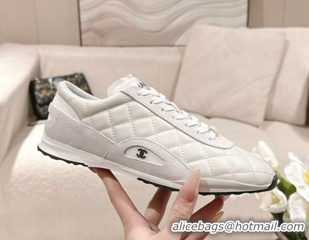 Low Cost Chanel Calfskin Leather Sneakers G47014 White 2026